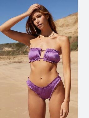 LA Hearts by PacSun Purple Karly Ruffle Bikini size S/M